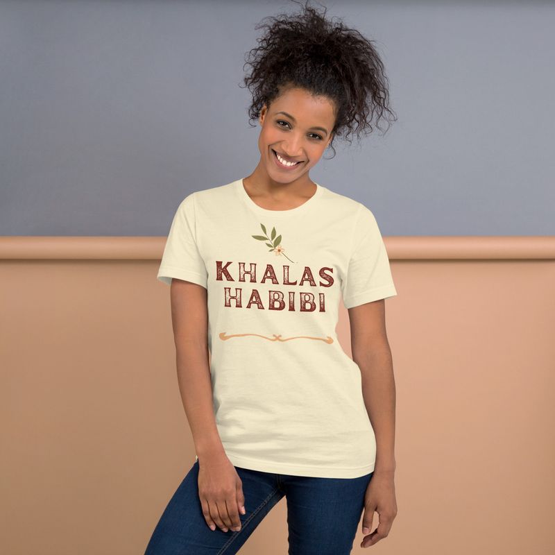 Khalas Habibi tee, worn